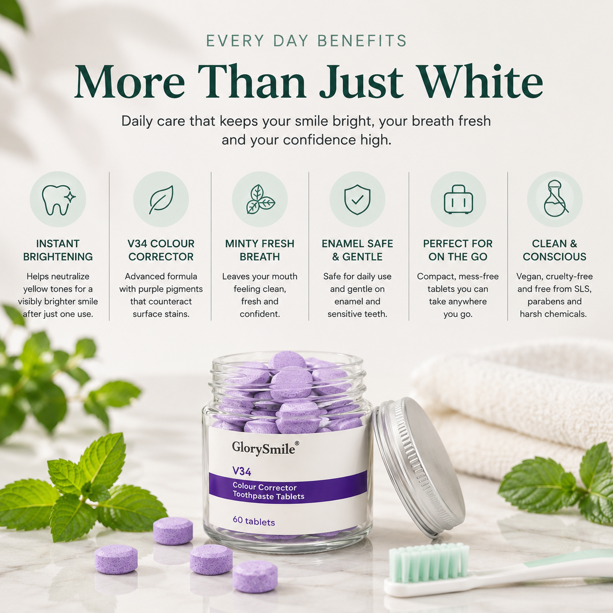 Brightly™ Color-Correcting Toothpaste Tablets